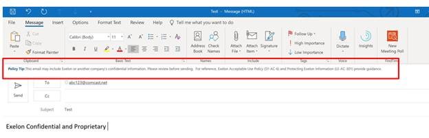 Outlook Policy Tip Confidential Information