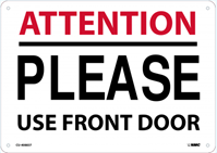 Attention Please Use Front Door